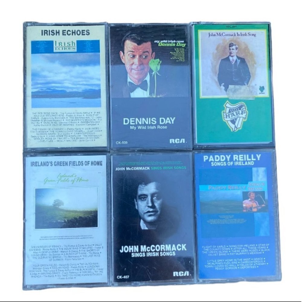CASSETTE Tape Lot 6 Ireland Irish Echoes Dennis Day John McCormack Paddy Reilly